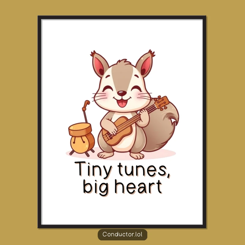 Funny Squirrel Band Digital Art: Instant Wall Music and Fun