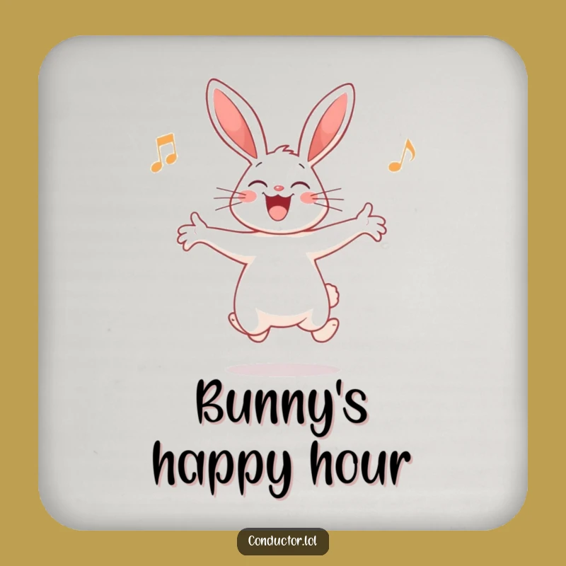 Funny Rabbit Conductor Coaster: Protect Your Table with Musical Charm