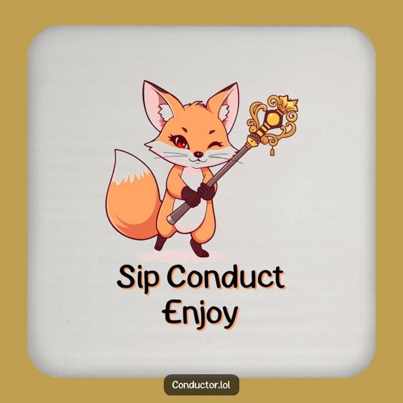 Funny Fox Coaster: Protect Surfaces with Maestro Style