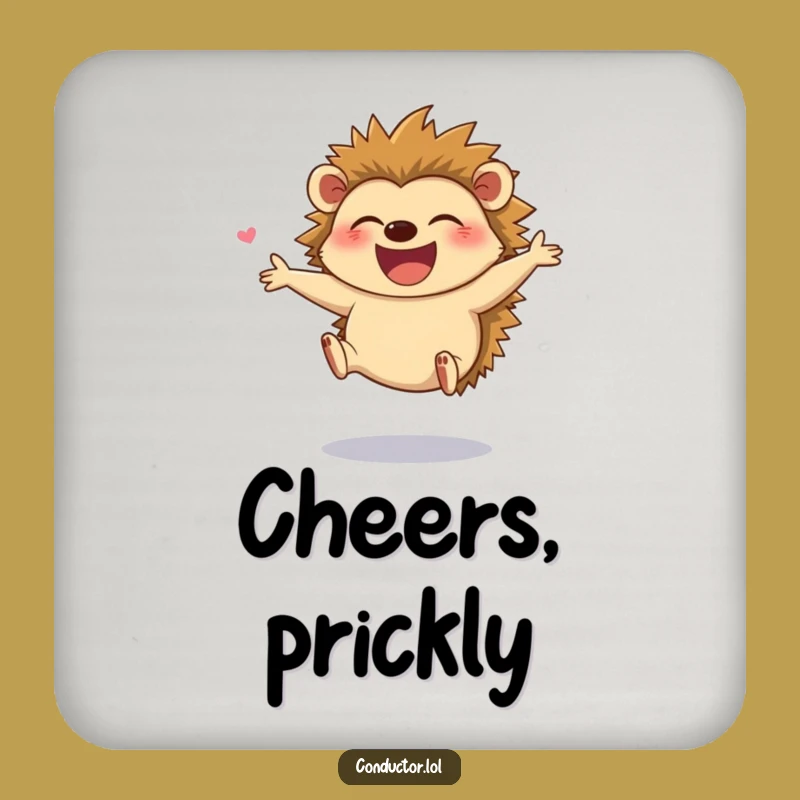 Funny Hedgehog Director Drink Coaster - Joyful Maestro Protector for Tables