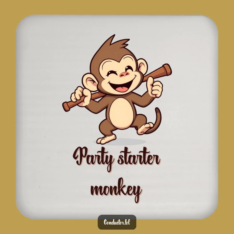 Funny Monkey Conductor Coaster: Protect Surfaces with Primate Power