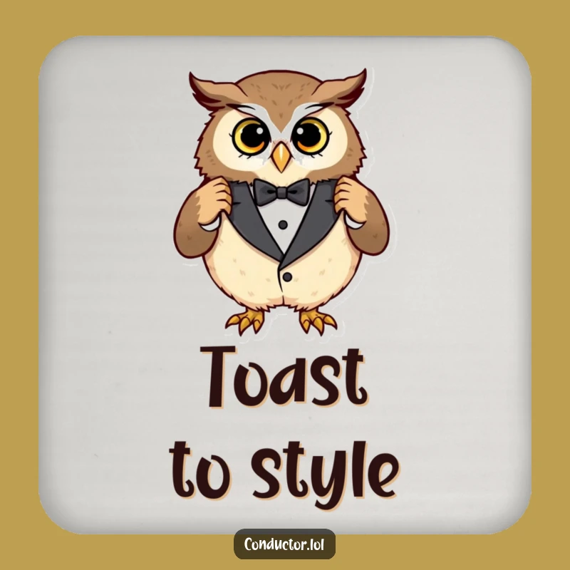 Funny Owl Tuxedo Coasters: Protect Surfaces with Dapper Humor