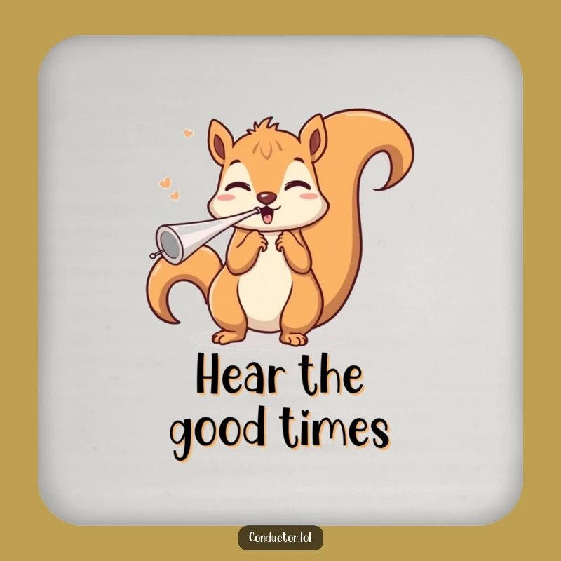 Funny Squirrel Conductor Coaster Set: Protect Surfaces with Musical Mirth!