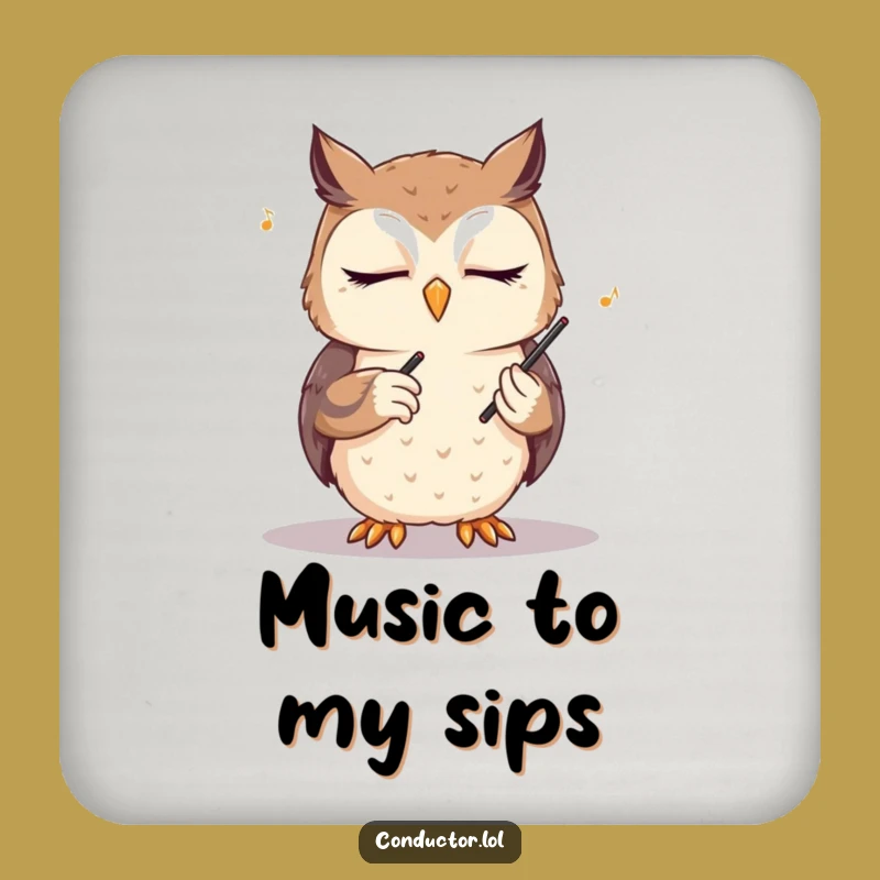 Funny Owl Conductor Coaster Set: Protect Surfaces with Musical Wisdom!