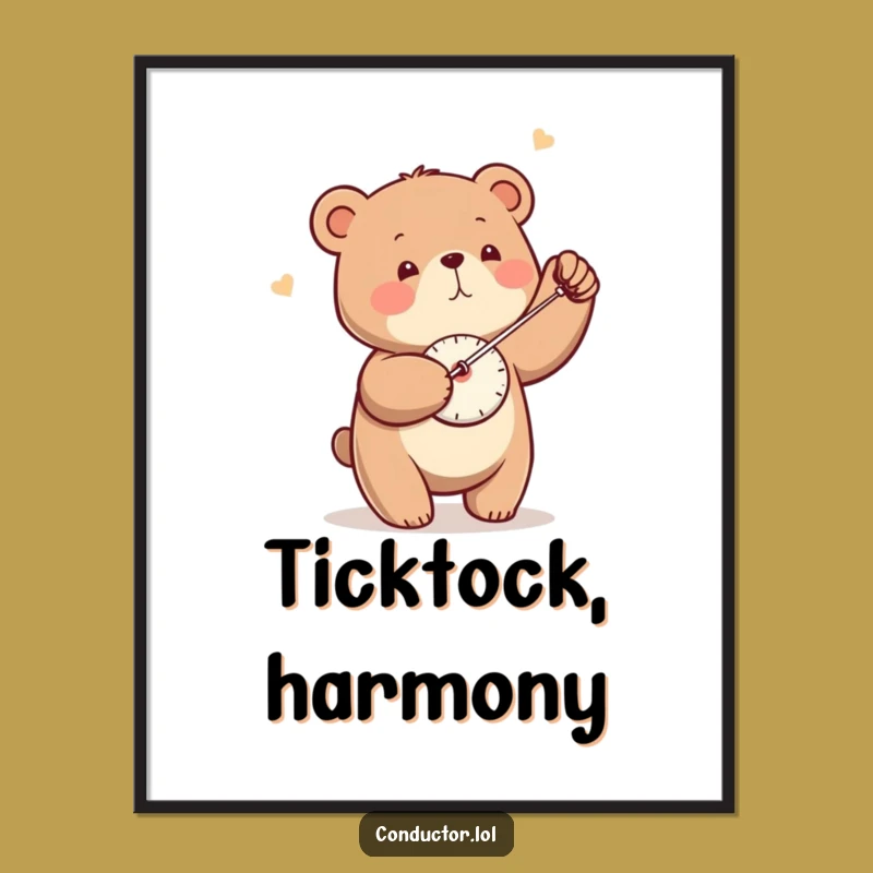 Funny Bear Metronome Poster - Precise Timing in This Hilarious Art Print