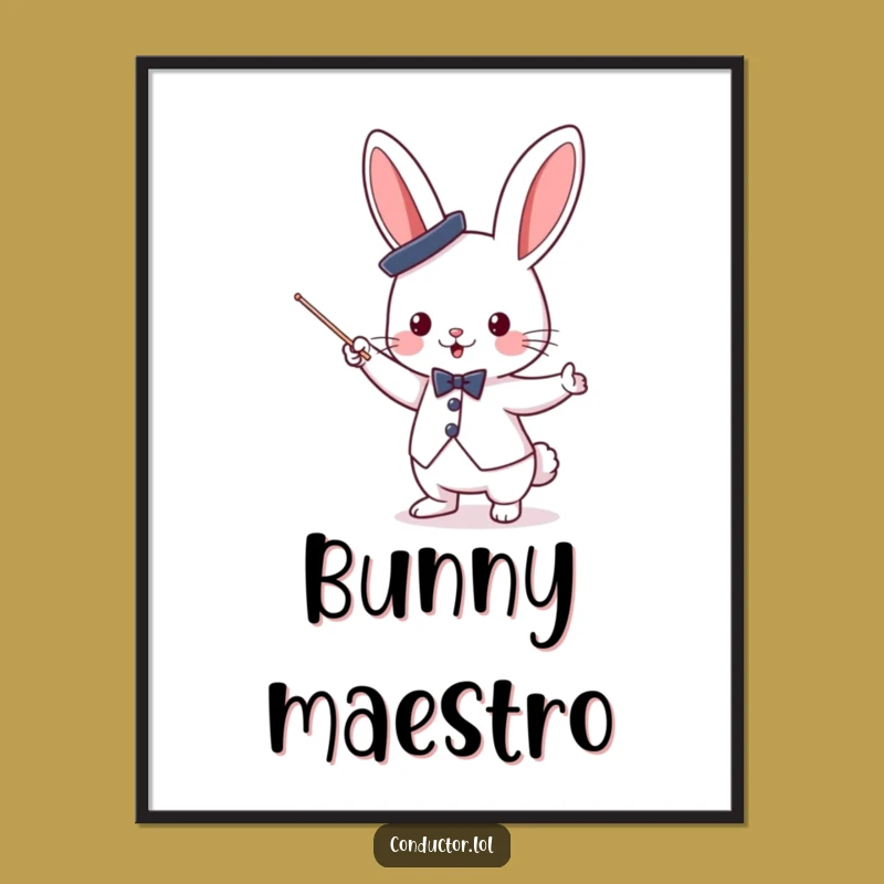 Funny Bunny Conductor Poster: Orchestrate Your Walls with Art