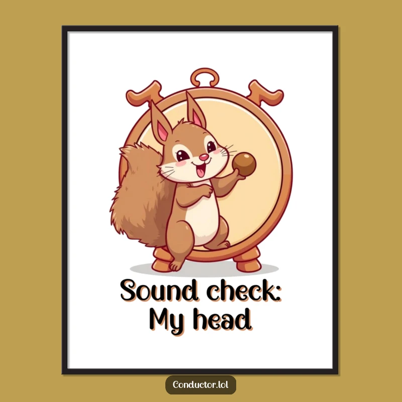 Funny Squirrel Gong Strike Poster: Add a Touch of Mischief to Your Walls