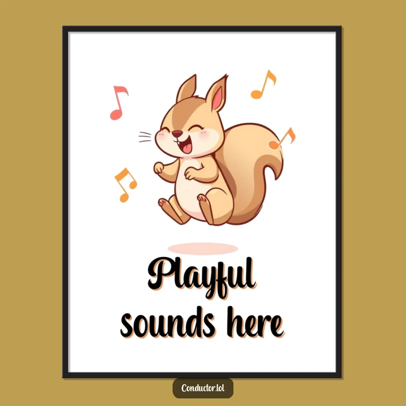 Funny Squirrel Musician Poster: Adorn Your Walls with Playful Rhythms