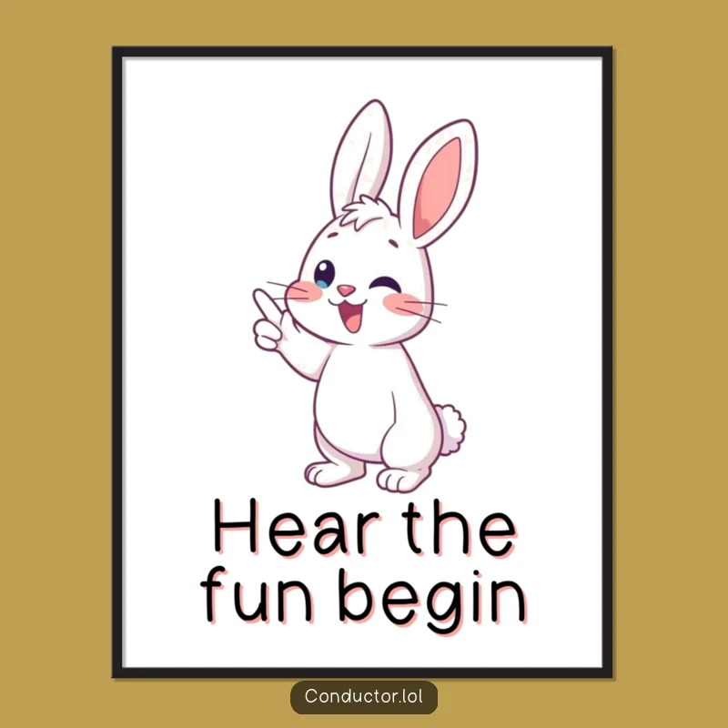 Funny Bunny Conductor Poster: Amplify Your Space with Musical Art