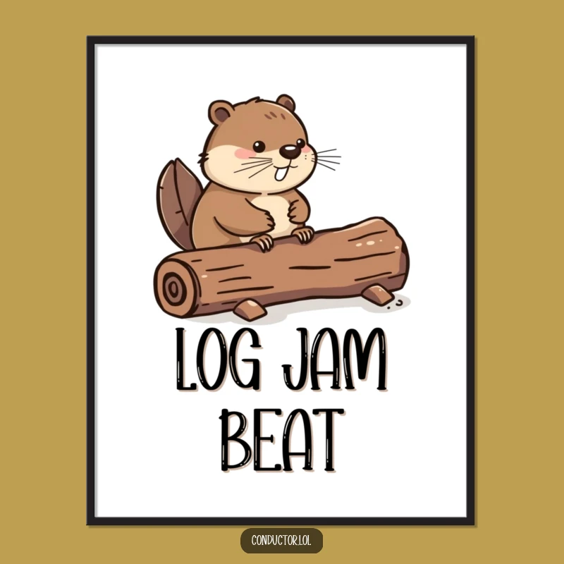 Funny Beaver Tail Tap Poster: Decorate with Determination and Humor