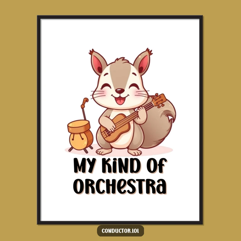 Funny Squirrel Band Poster: Wall Art That Conducts Joy