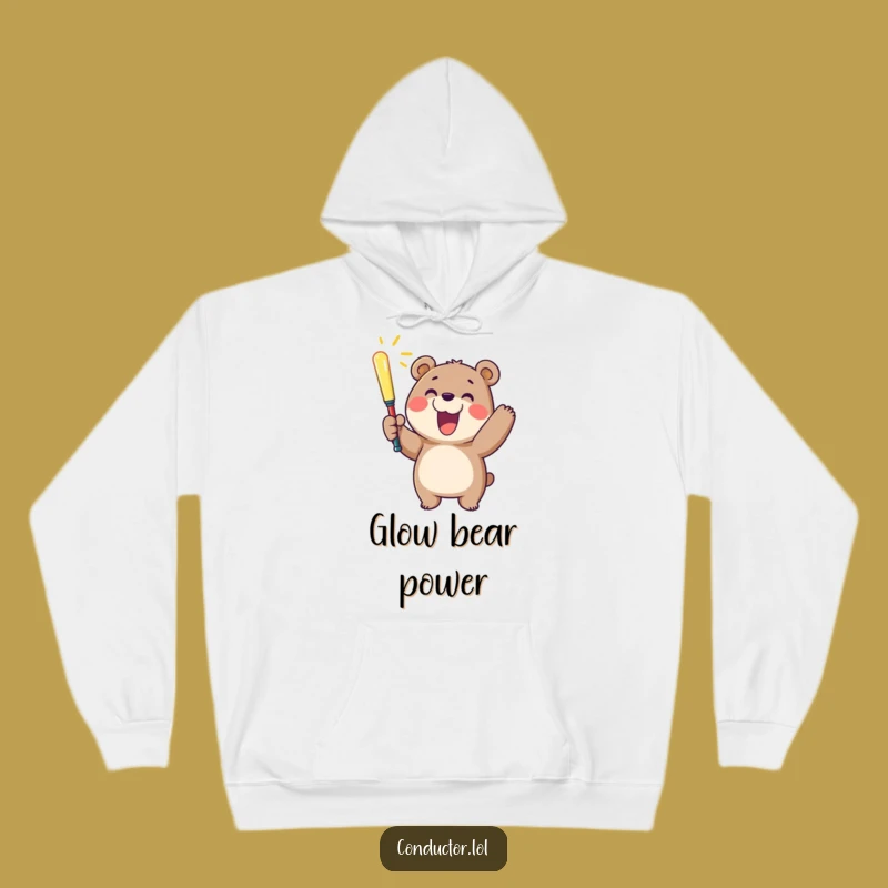 Funny Cheerful Bear Baton Hoodie: Cozy Up with Happiness - Ideal Gift!