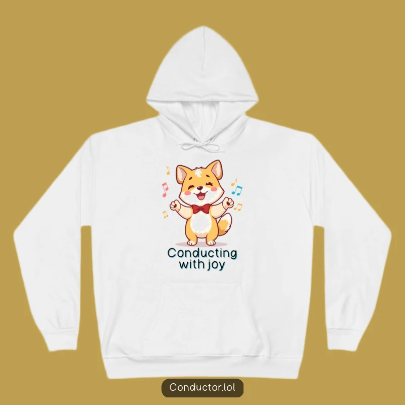 Funny Dog Conductor Hoodie: Cozy Style for the Music-Loving Leader