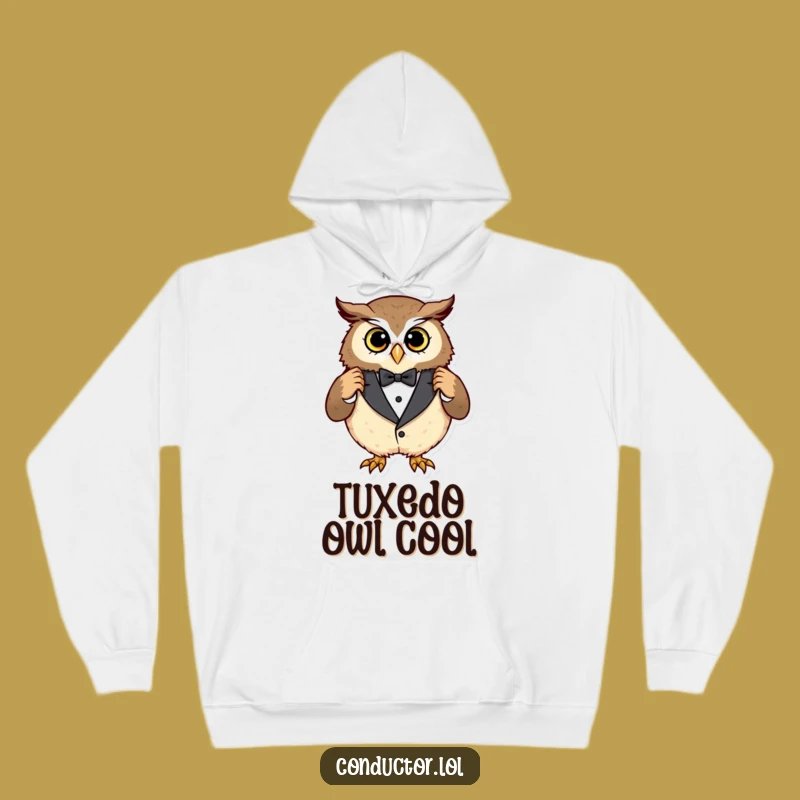 Funny Owl Tuxedo Hoodie: Cozy Up in Sophisticated Style
