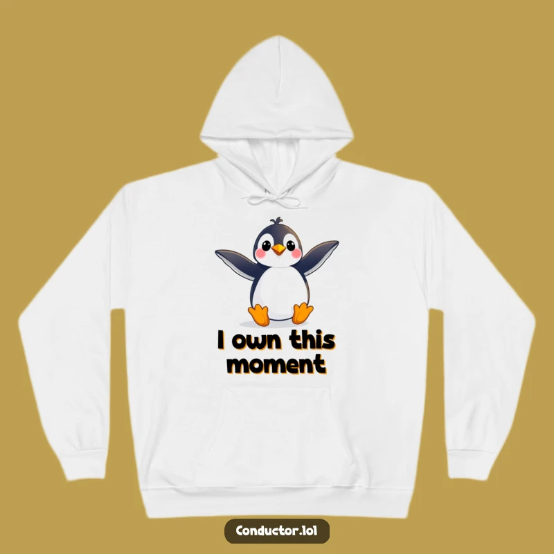 Funny Penguin Pose Hoodie: Cozy Up with Dramatic Style
