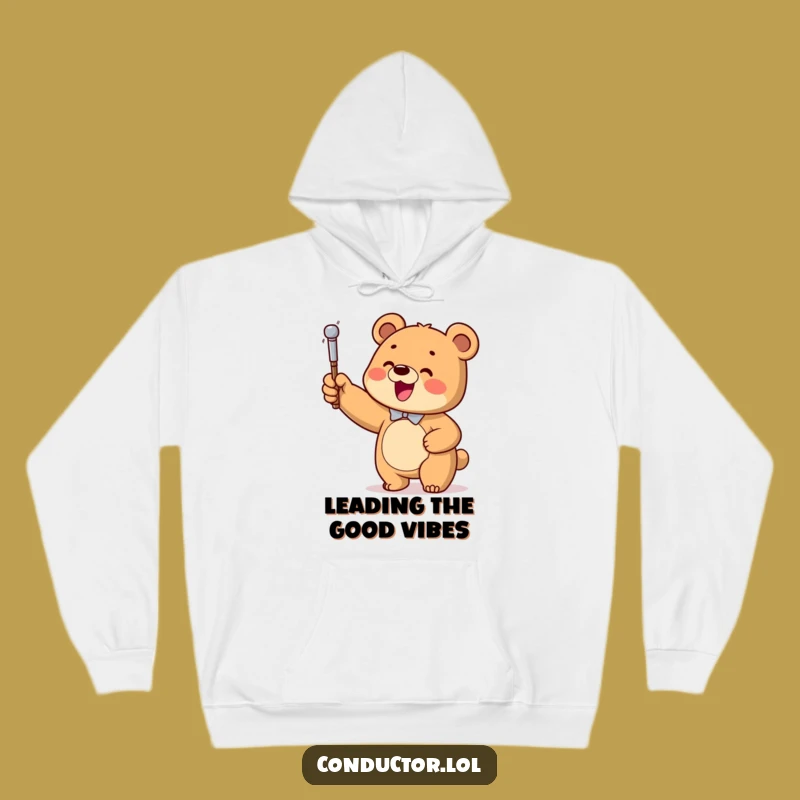 Funny Bear Conductor Hoodie: Cozy Up with a Cub Maestro