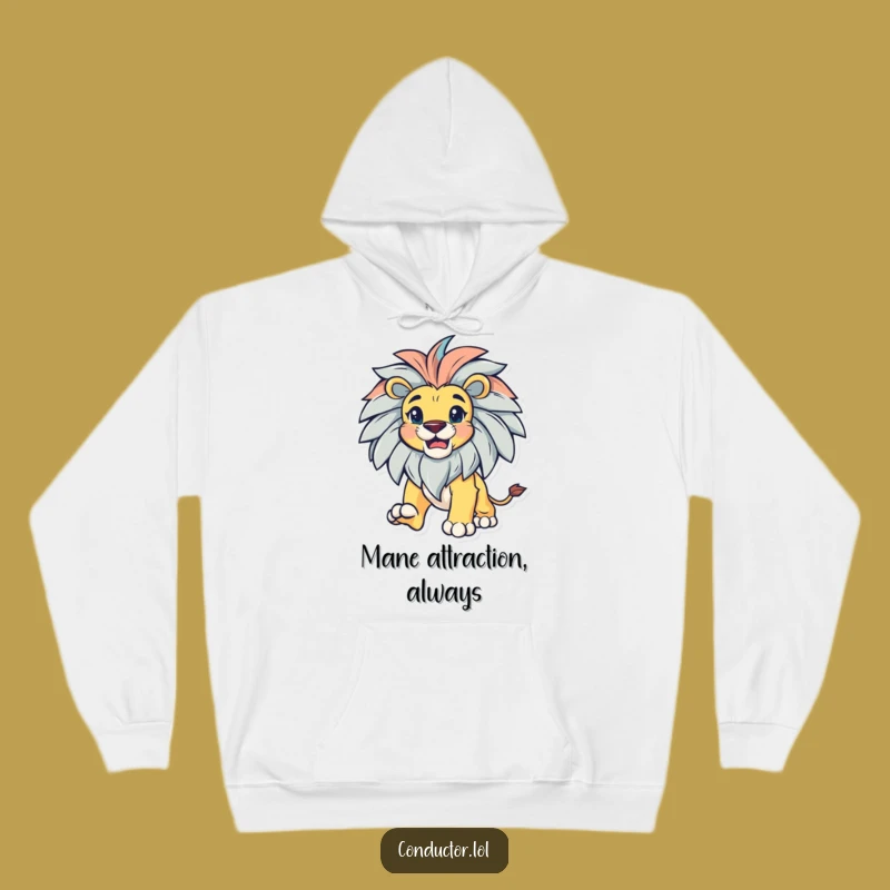 Funny Lion Leading Hoodie: Cozy & Majestic Leader Wear, Bold Gift