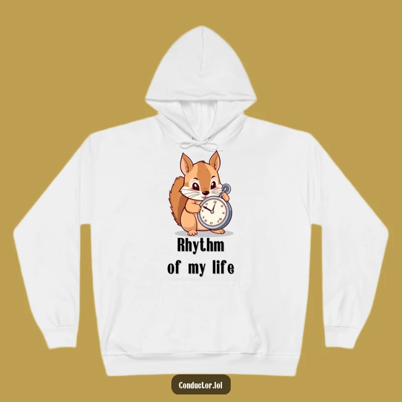 Cozy Funny Squirrel Metronome Hoodie: Warmth for the Focused Musician