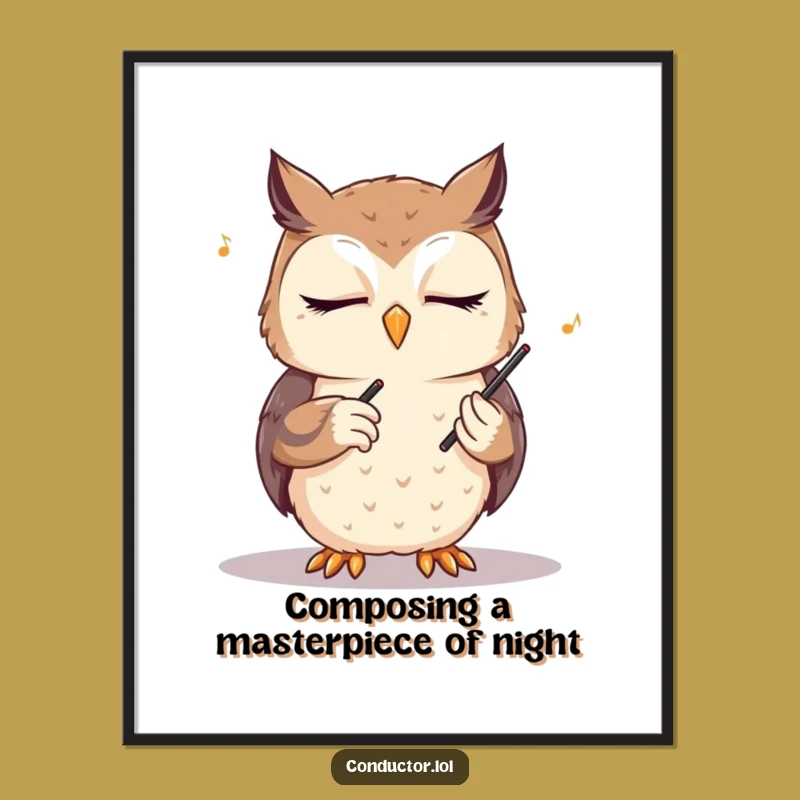 Funny Free Printable Wall Art: Owl Maestro Conducting Downloadable Art!