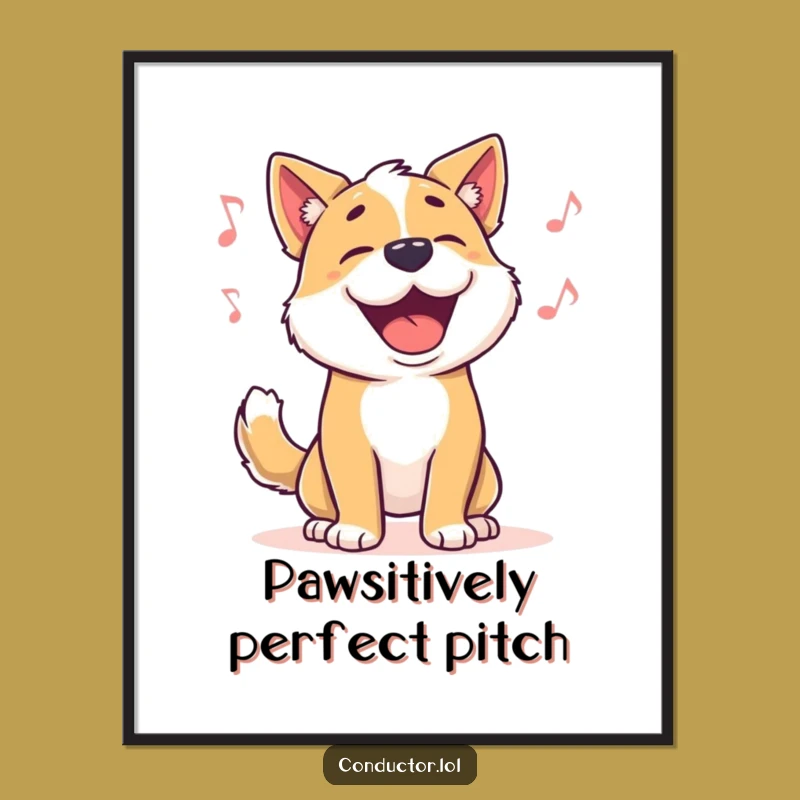 Free Printable Dog Art: Funny Downloadable Musical Canine Wall Decor