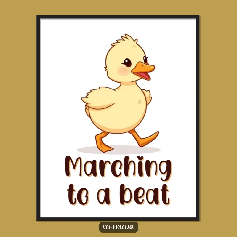 Free Printable Duckling Art: Funny Marcher Downloadable Wall Art for Playful Spaces