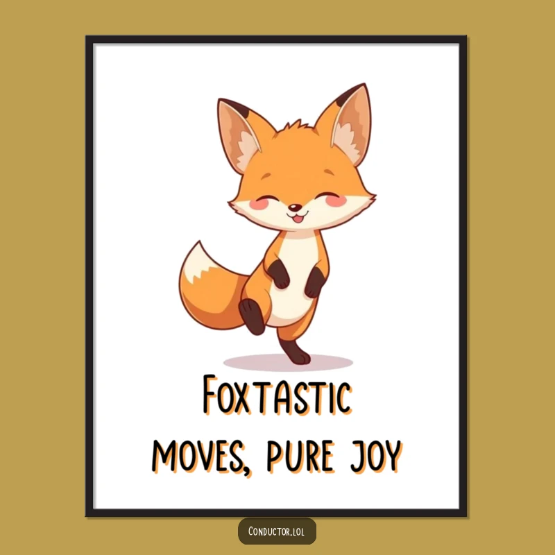 Free Printable Fox Wall Art: Funny Dancing Animal Downloadable Decor