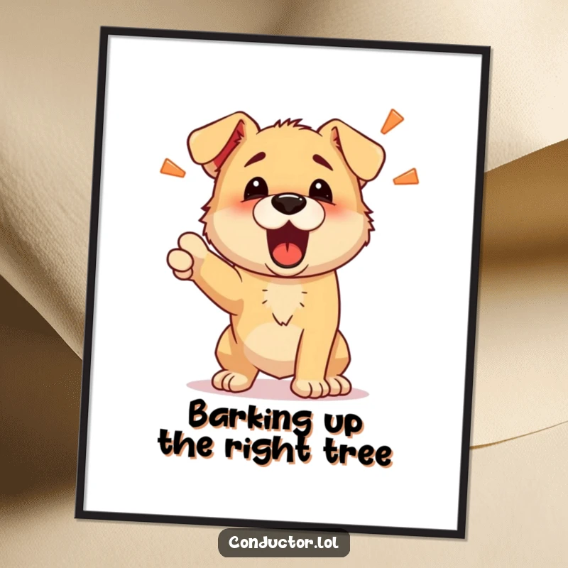 Funny Free Printable Puppy Wall Art: A determined puppy barks out energetic commands, creating a lively and humorous visual statement.