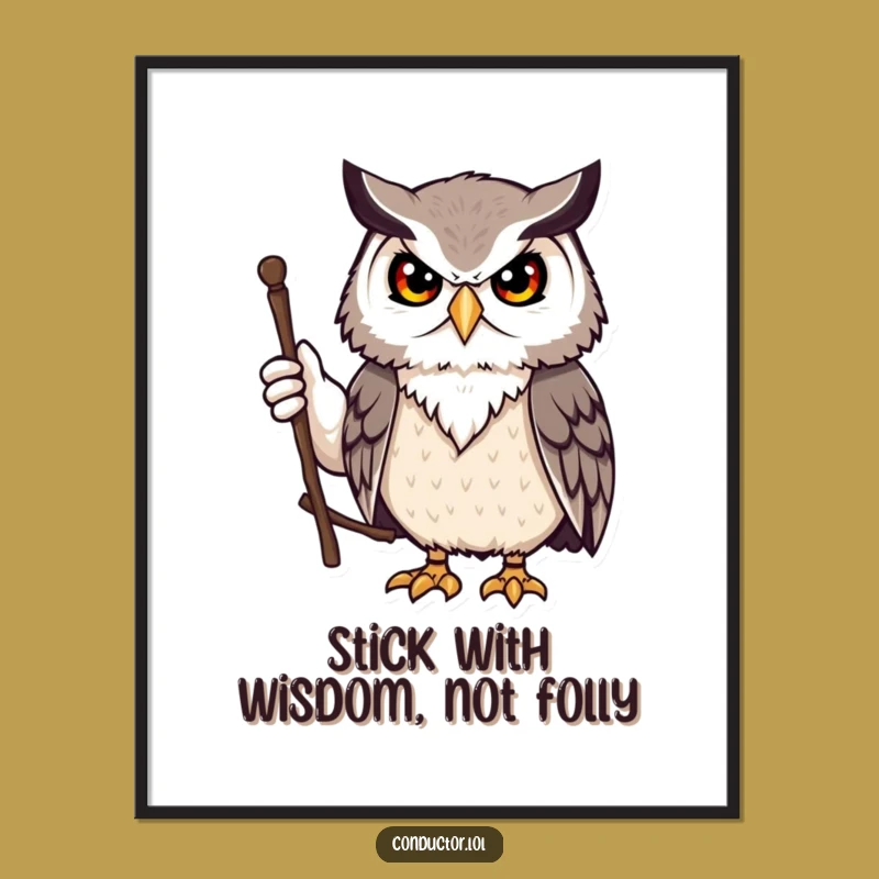 Free Printable Wise Owl Wall Art: Funny Downloadable Decor