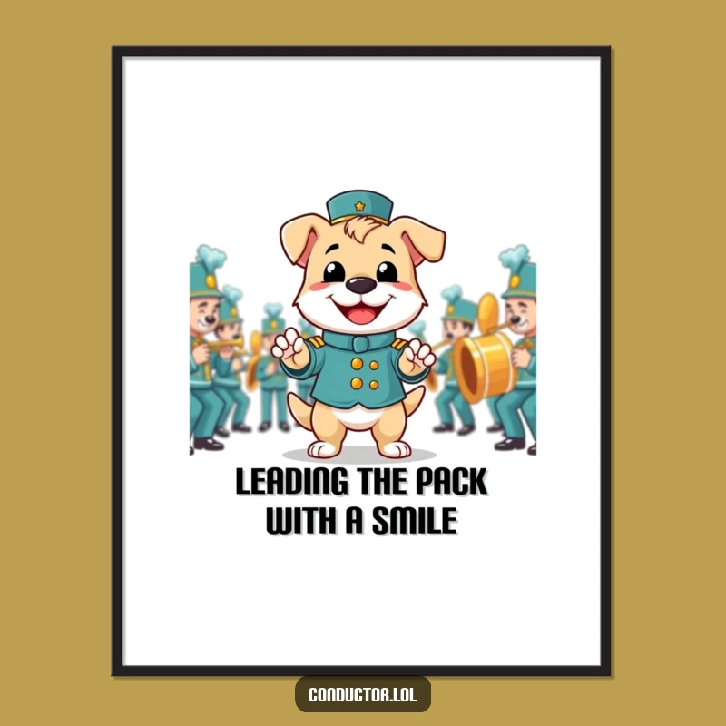 Funny Free Printable Wall Art: Proud Dog Band Leader, Downloadable Quirky Decor, DIY Gift