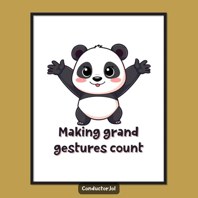 Free Printable Wall Art: Panda's Dynamic Pose Captures Pure Ecstasy!