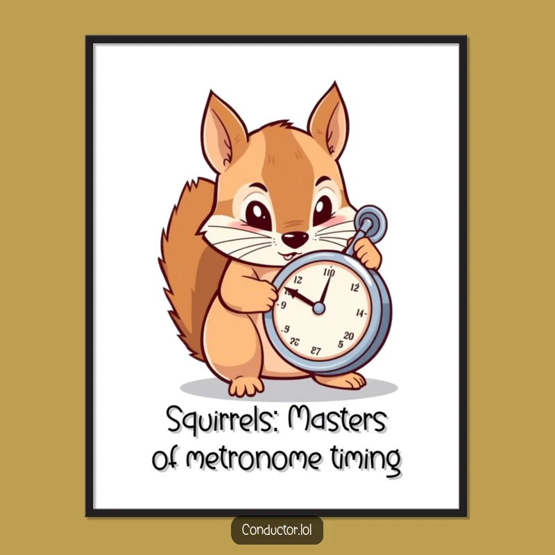 Free Printable Wall Art: Squirrel Metronome Funny Downloadable Decor