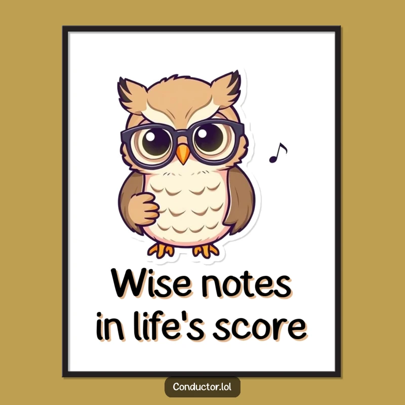 Free Printable Wall Art: Funny Owl Maestro - Humorous Downloadable Decor for Music Lovers