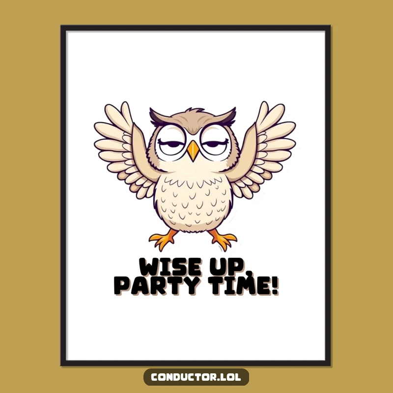 Free Printable Funny Owl Wall Art - Dramatic Character Downloadable Gift