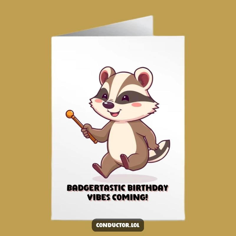 Free Printable Badger Birthday Card - Energetic Downloadable Music Gift