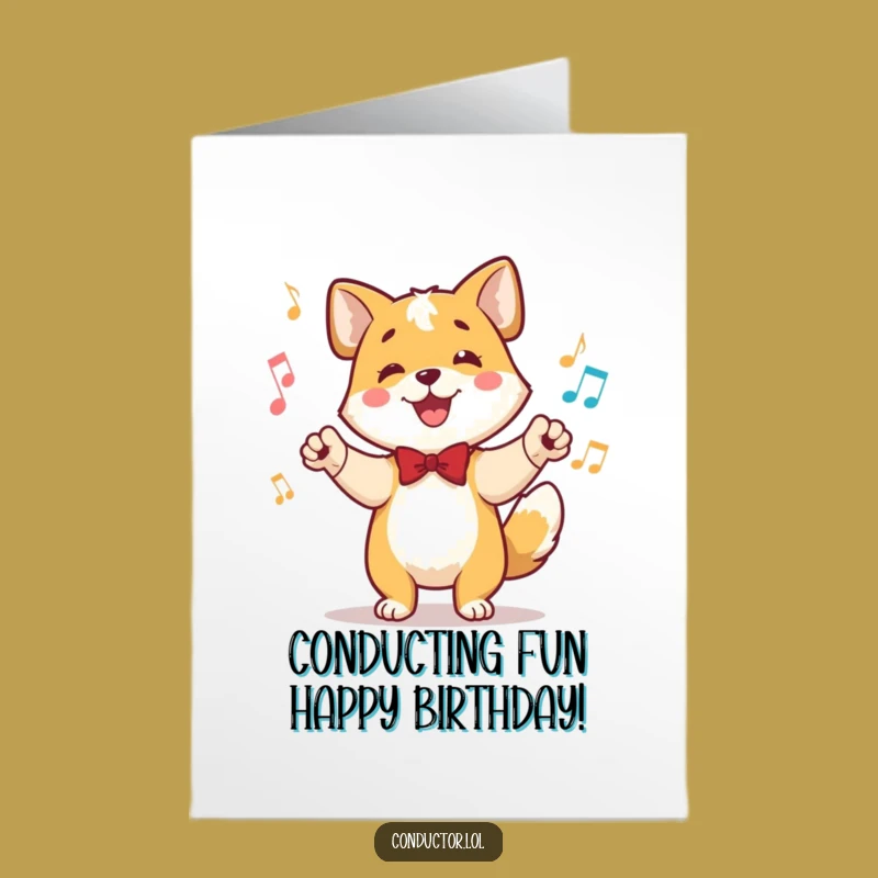 Free Printable Happy Dog Conductor Birthday Card - Festive Downloadable Gift
