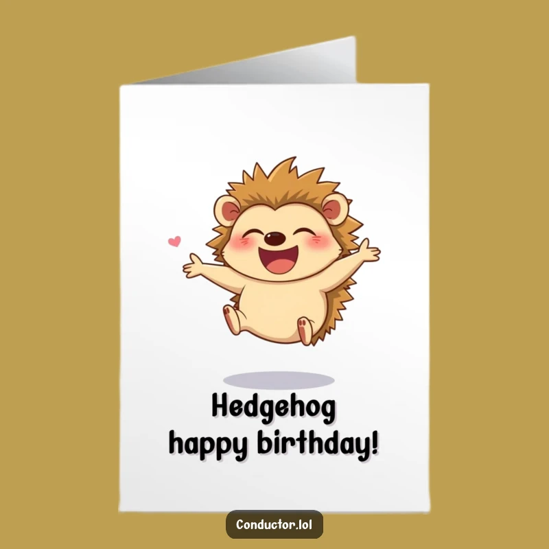 Free Printable Hedgehog Birthday Card - Giggling Director Downloadable Gift