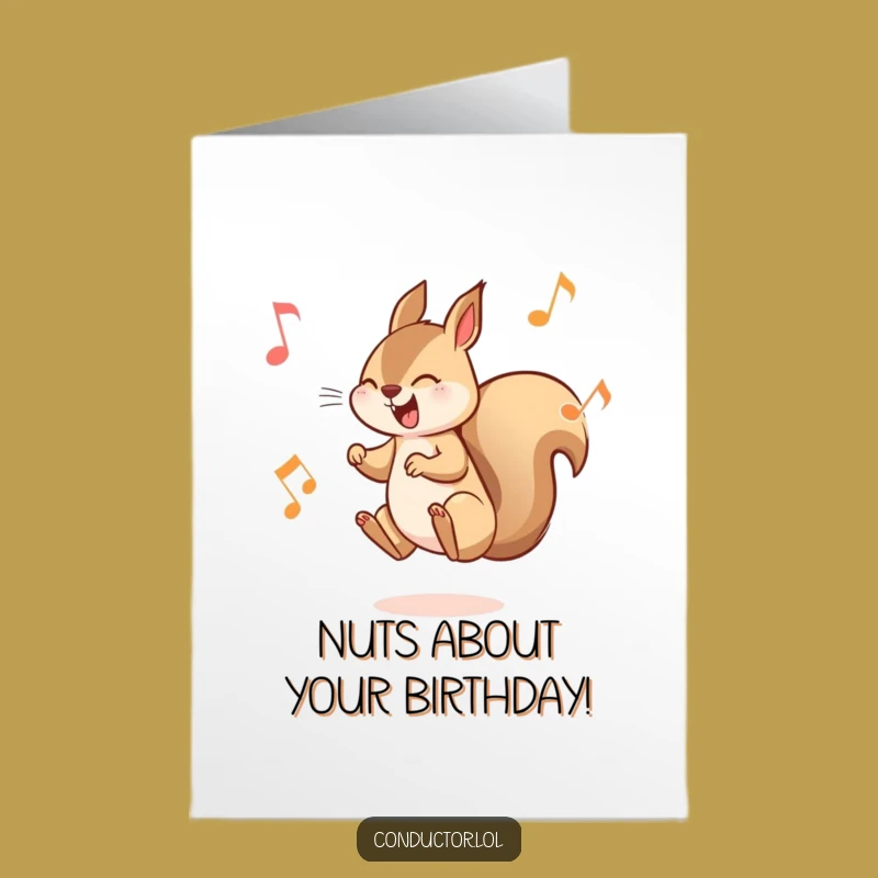 Free Printable Squirrel Musician Card - Funny Downloadable Birthday for Playful Souls