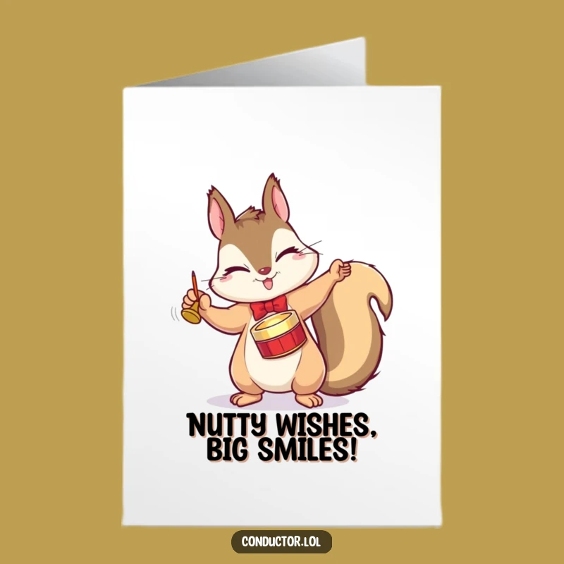 Free Printable Squirrel Conductor Birthday Card - Funny Downloadable Gift for Music Lovers