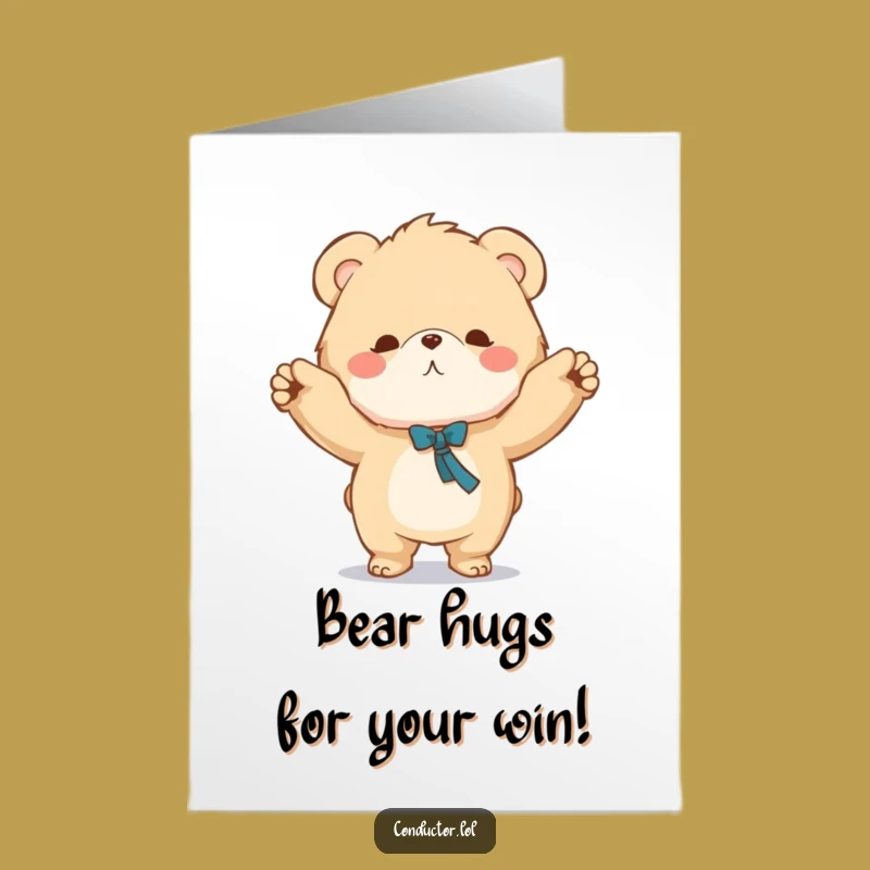 Free Printable Bear Congratulations Card - Conducting Character Downloadable Gift