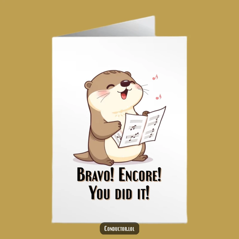Free Printable Congratulations Card: Otter Aria Funny Downloadable Card for Stars