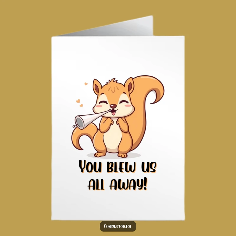 Free Printable Congrats Card: Squirrel Whistle Blows Victory for You!
