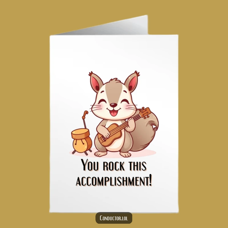 Free Printable Congratulations Card: Squirrel Band Leader Funny Downloadable Gift