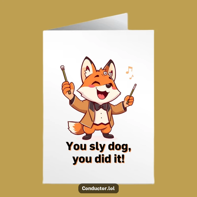 Free Printable Fox Conductor Congrats Card: Chic Downloadable Gift for Top Performers