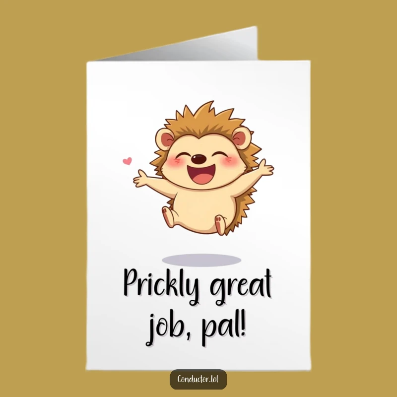 Free Printable Hedgehog Congratulations Card - Joyful Director Downloadable Gift