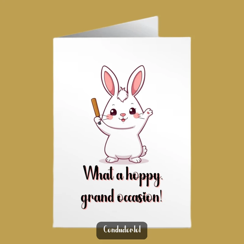 Free Printable Rabbit Maestro Congrats Card - Stern Funny Downloadable Gift