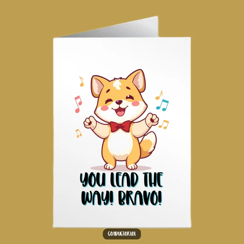 Free Printable Dog Conductor Congrats Card - Triumphant Downloadable Celebration
