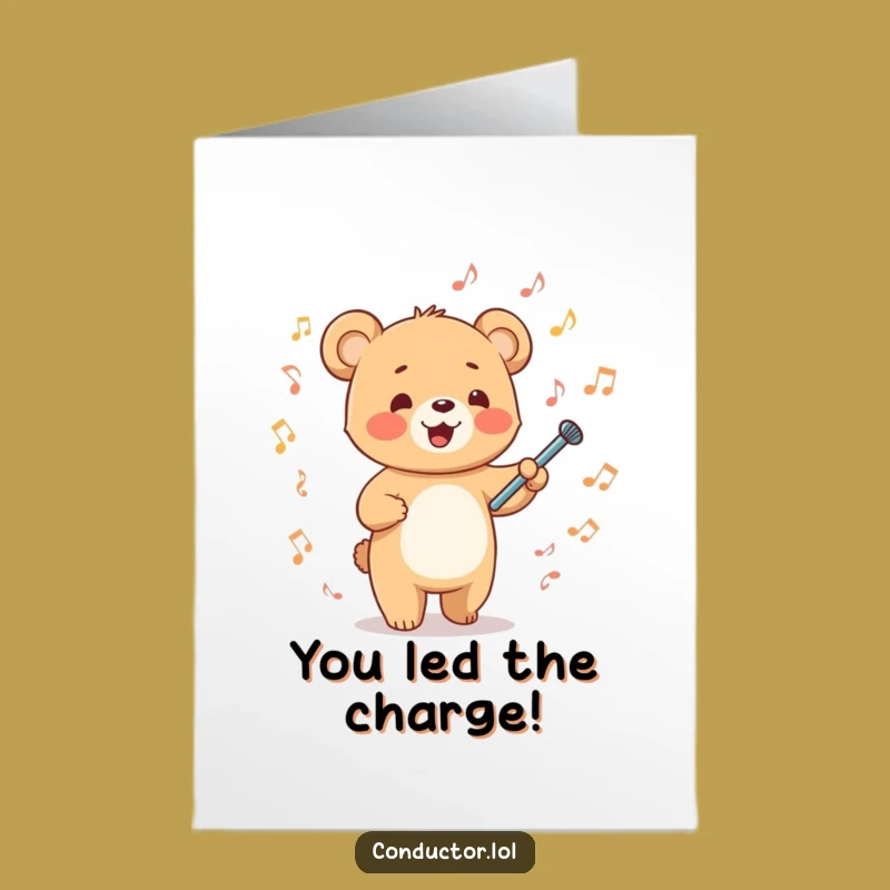 Free Printable Bear Congratulations Card: Funny Conductor Cub Achievement Gift