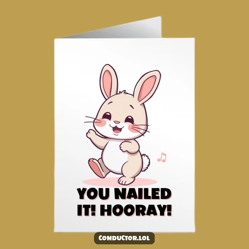 Free Printable Congratulations Card: Rabbit Tapping Foot Funny Downloadable Gift