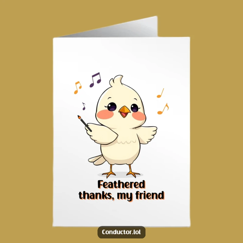 Free Printable Bird Conductor Thank You Card - Funny Downloadable Gift of Gratitude