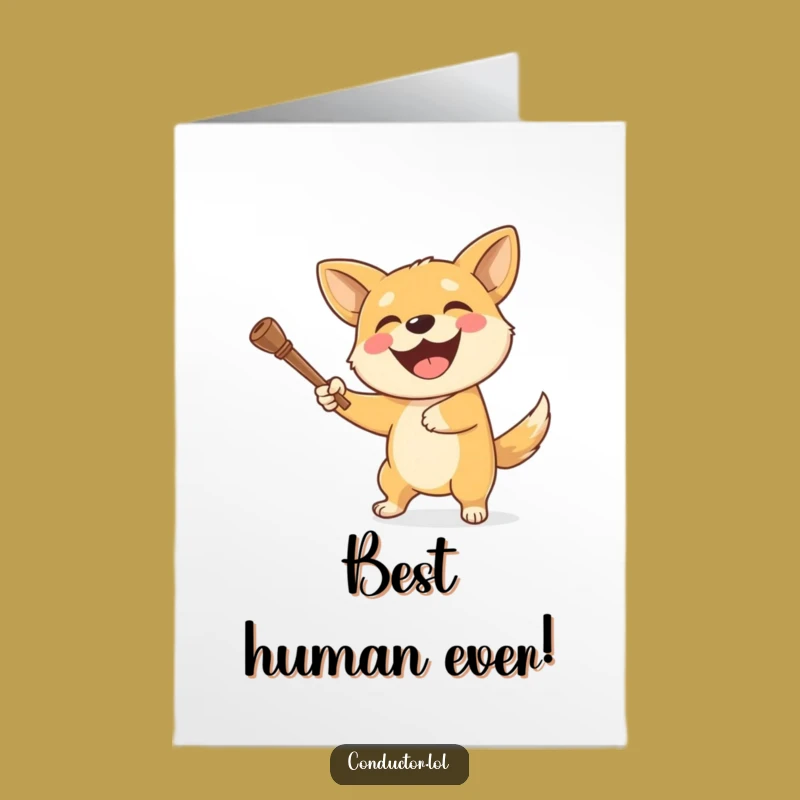 Free Printable Thank You Card: Grateful Dog Conductor, Funny Downloadable Express